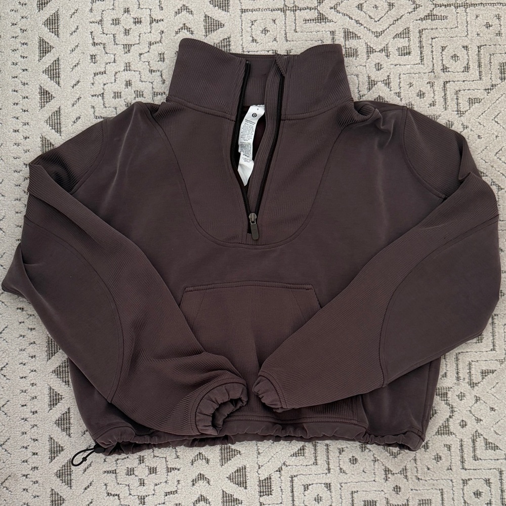 lululemon athletica Dark Brown 1/4 zip Softstreme Sweatshirt